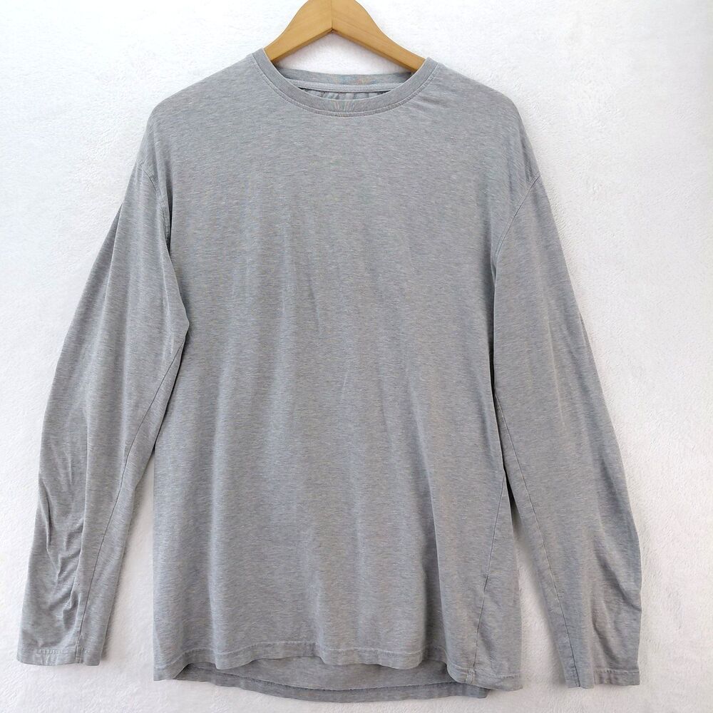 Coolibar Shirt Men Medium Gray Morada Everyday Long Sleeve Base Layer Tee UPF 50